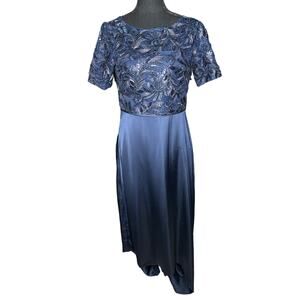 NEW Adrianna Papell Navy Long Evening Dress S